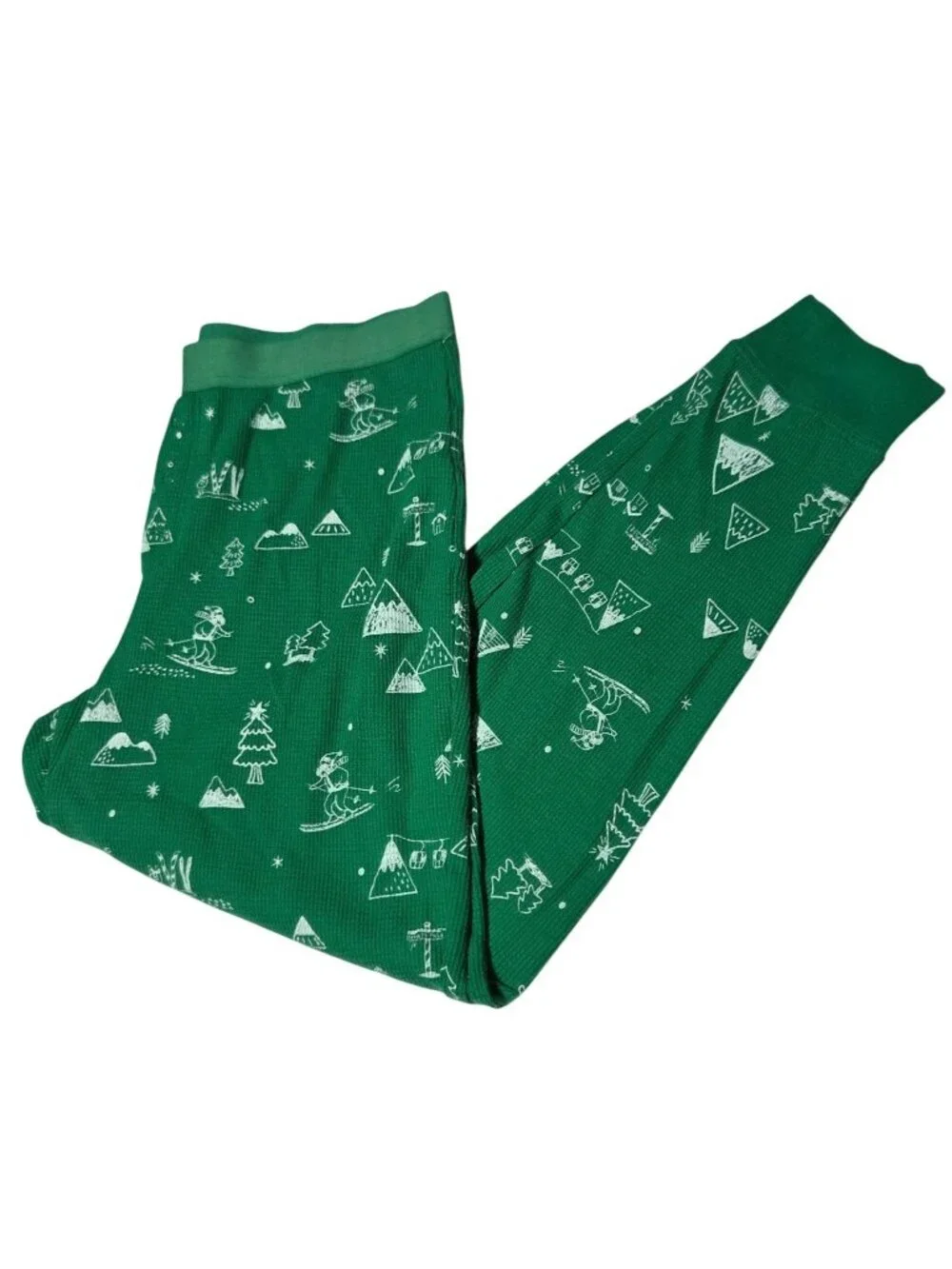 Wondershop Holiday Pajama Pants Size Large Green Thermal Lounge PJs Sleepwear
